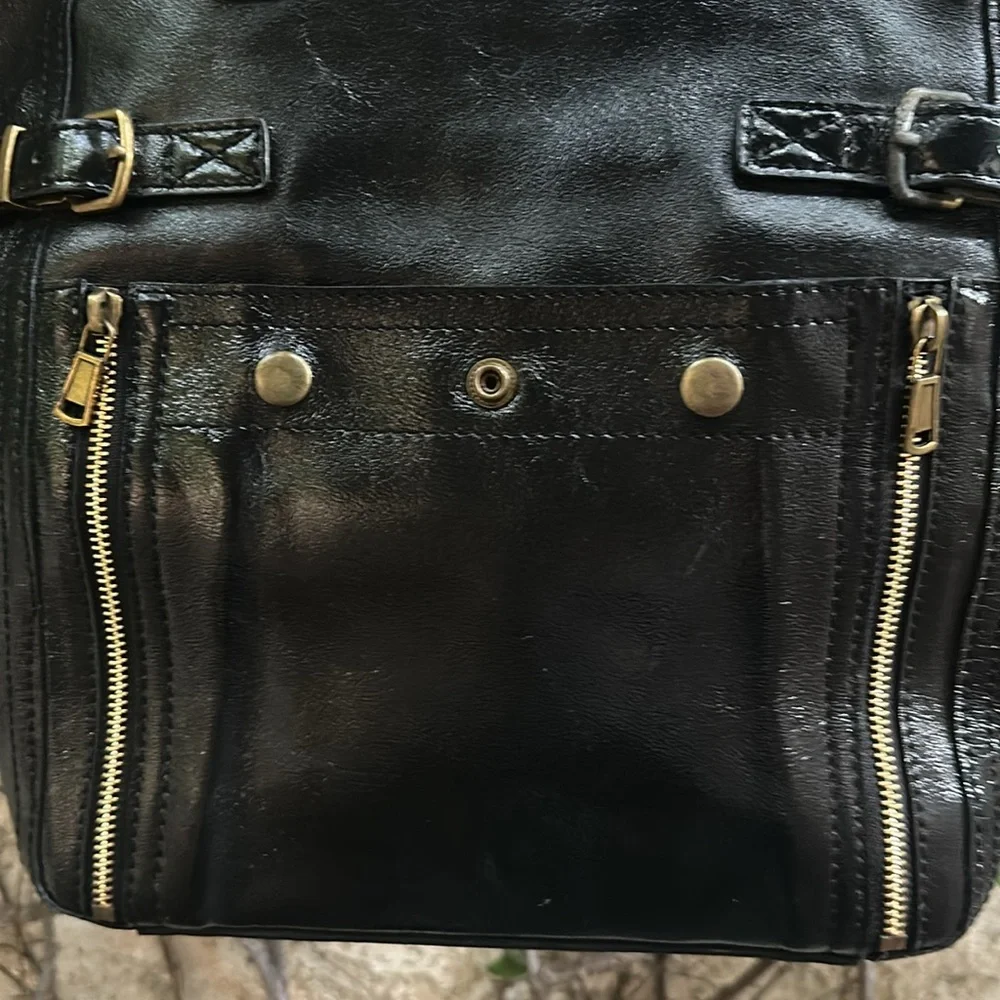 YveSaintLaurent Brown Pattern Leather Downtown Bag - Picture 7 of 14